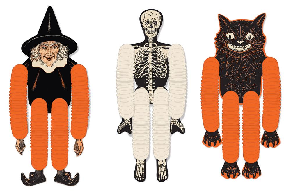 Vintage Halloween Tissue Dancer Decorations Pack of 3