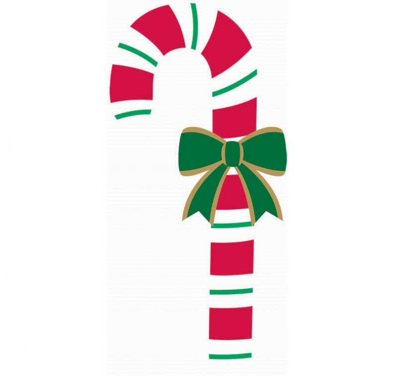 Candy Cane Bow Cutout