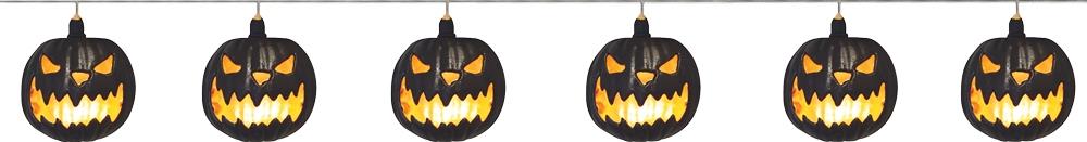 Light Up Jack-O-Lantern Pumpkin Garland Halloween Decoration