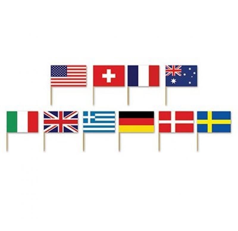 50-Piece International Flag Sandwich Picks – Party Food Picks For Catering & Events