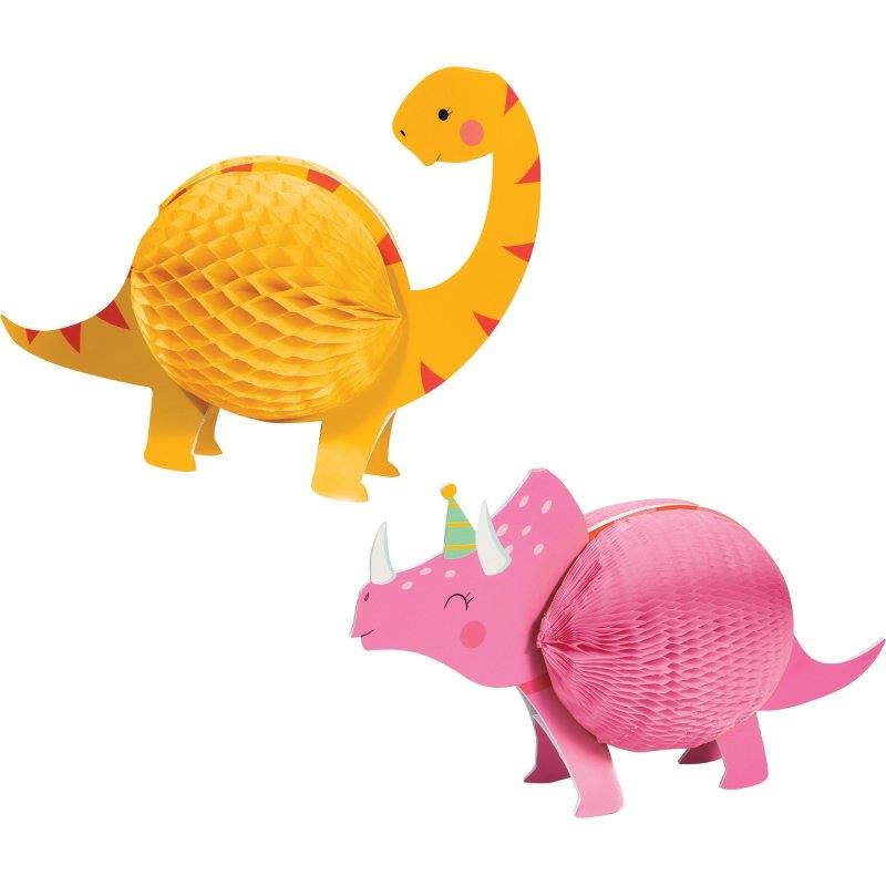 Dino Party Decor Honeycomb Centrepieces Pack of 2