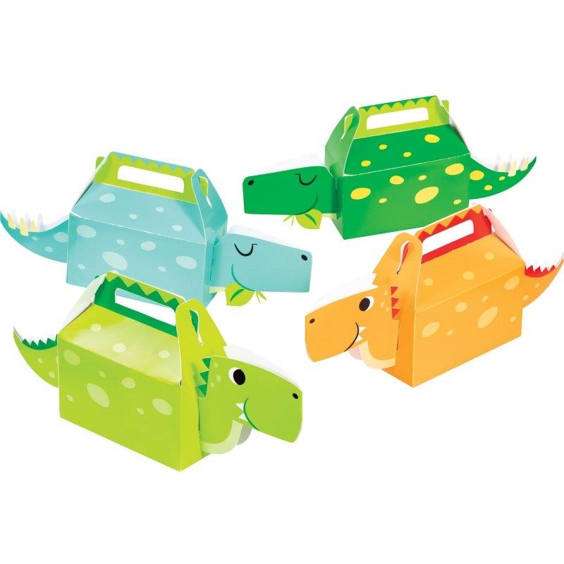 Dino Party Decor Treat Boxes Pack of 4