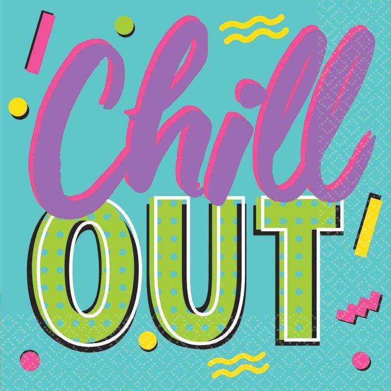 Awesome Party 80's Chill Out Beverage Napkins Pack of 16