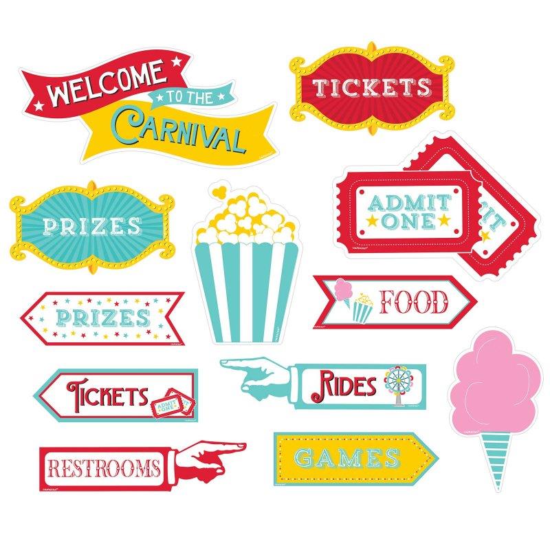 Carnival Cutouts Party Decorations Pack of 12