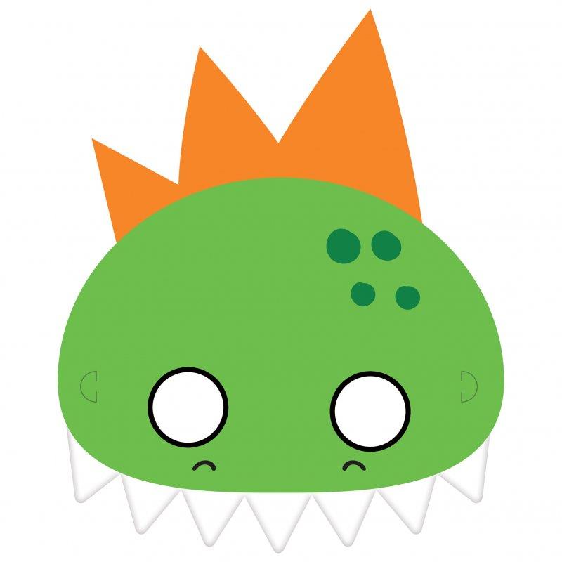 Dino-Mite Dinosaur Party Paper Masks Pack of 8