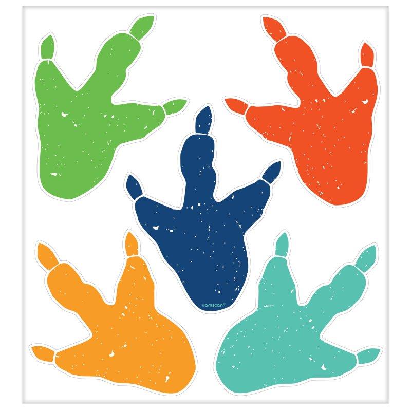 Dino-Mite Dinosaur Party Vinyl Footprint Clings Pack of 10