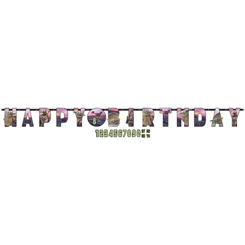 Star Wars The Mandalorian Happy Birthday Jumbo Add an Age Banner