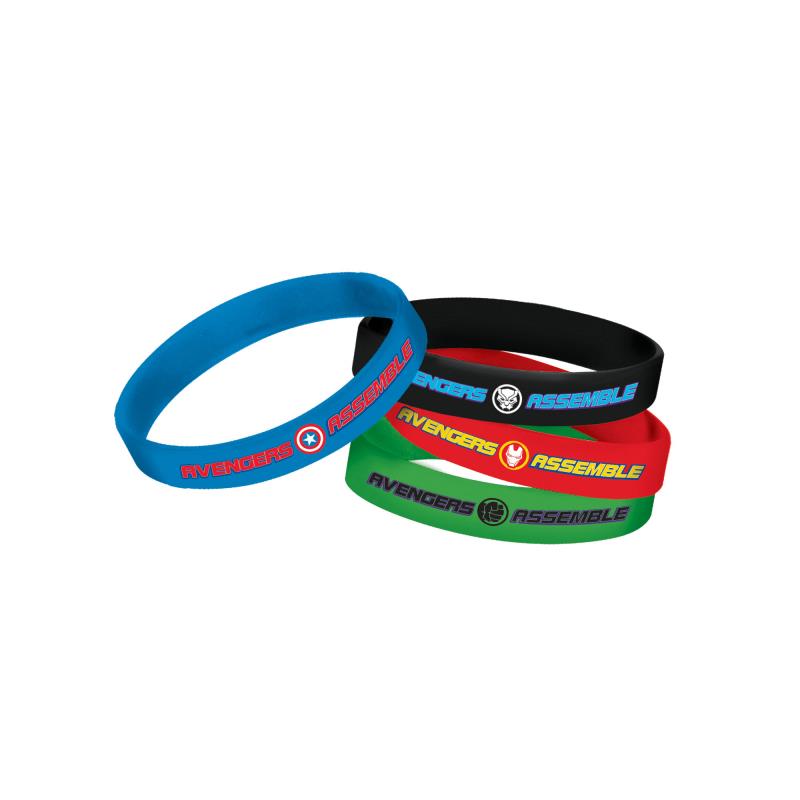 Marvel Avengers Powers Unite Rubber Bracelet Favours Pack of 4