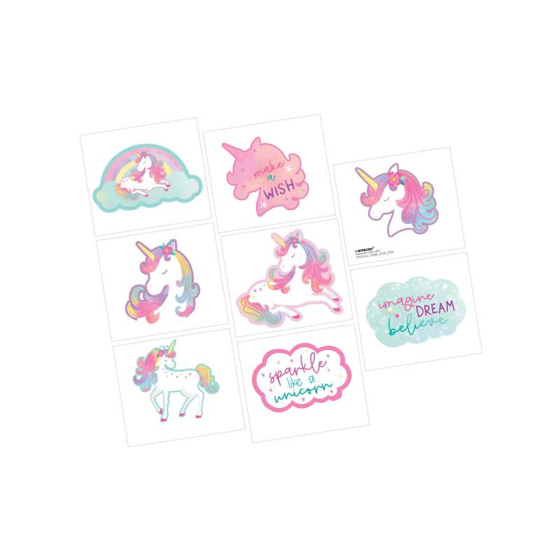 Enchanted Unicorn Tattoo Favours Pack of 8