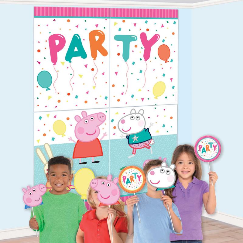 Peppa Pig Party Scene Setter and Photo Props Kit