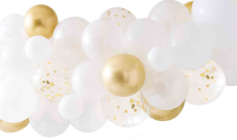 Botanical Hen Party Gold Chrome Foliage Balloon Arch