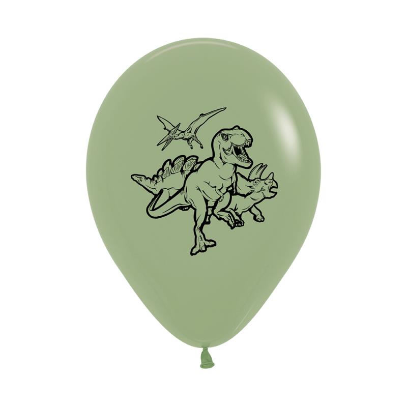 Dinosaurs Sempertex 30cm Fashion Eucalyptus Latex Balloons Pack of 6