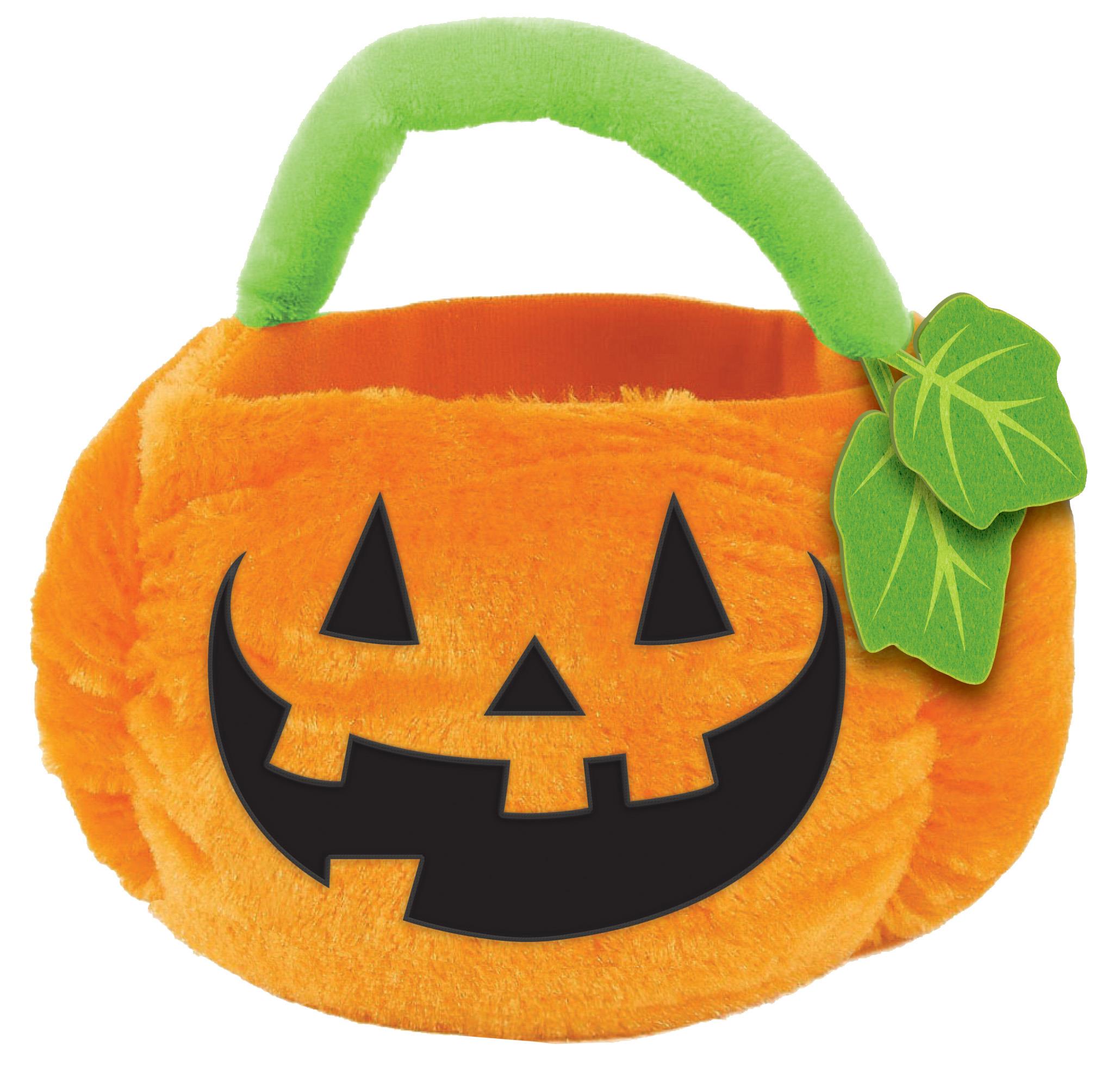 Pumpkin Plush Treat Bucket Child Costume Accessory