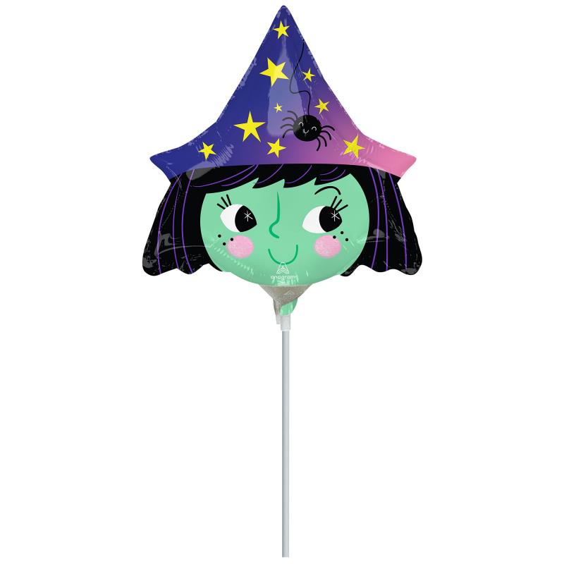 Mini Shape Halloween Witch Foil Balloon