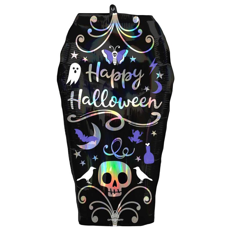 SuperShape Holographic Iridescent Coffin Foil Balloon