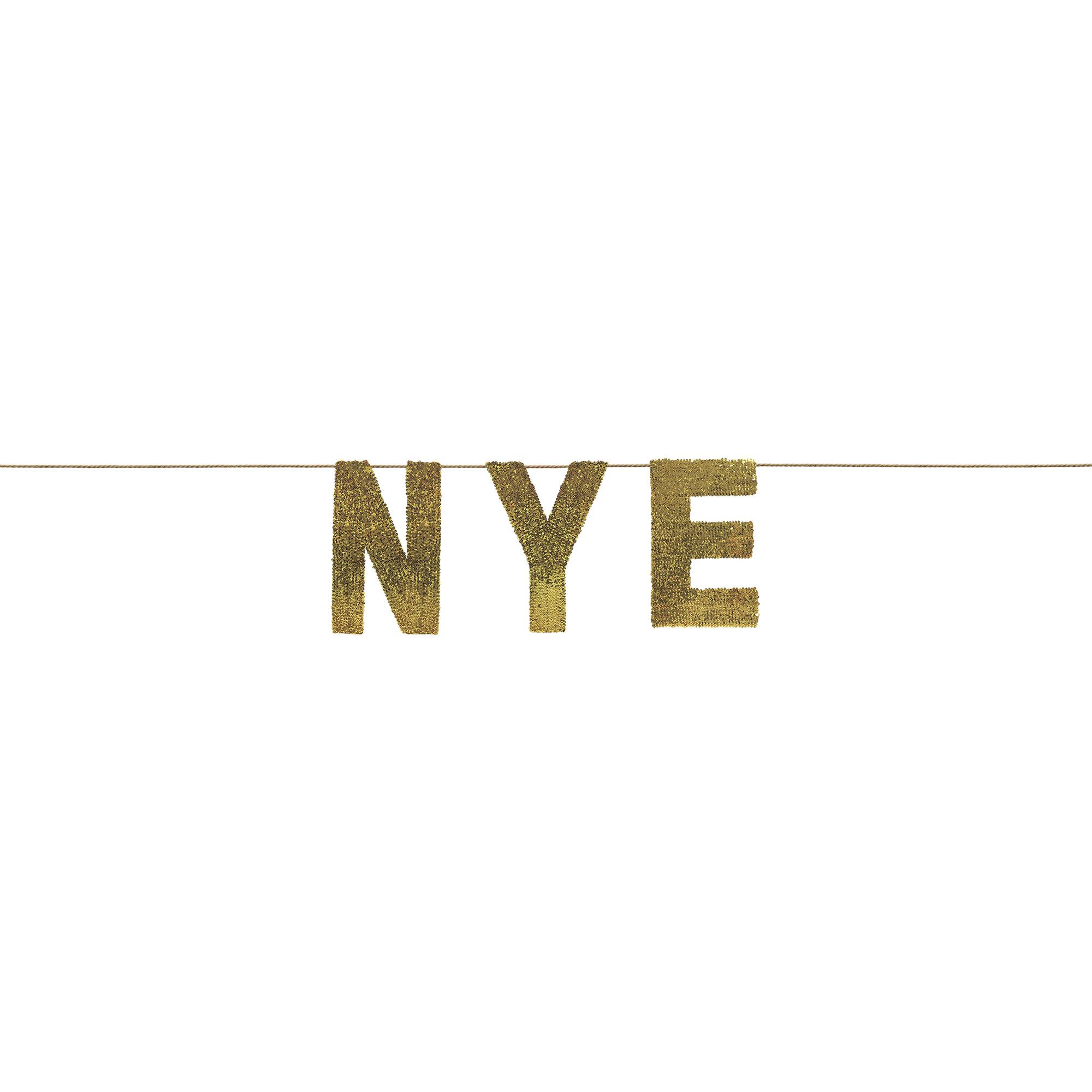 NYE Giant Sequin Gold Banner