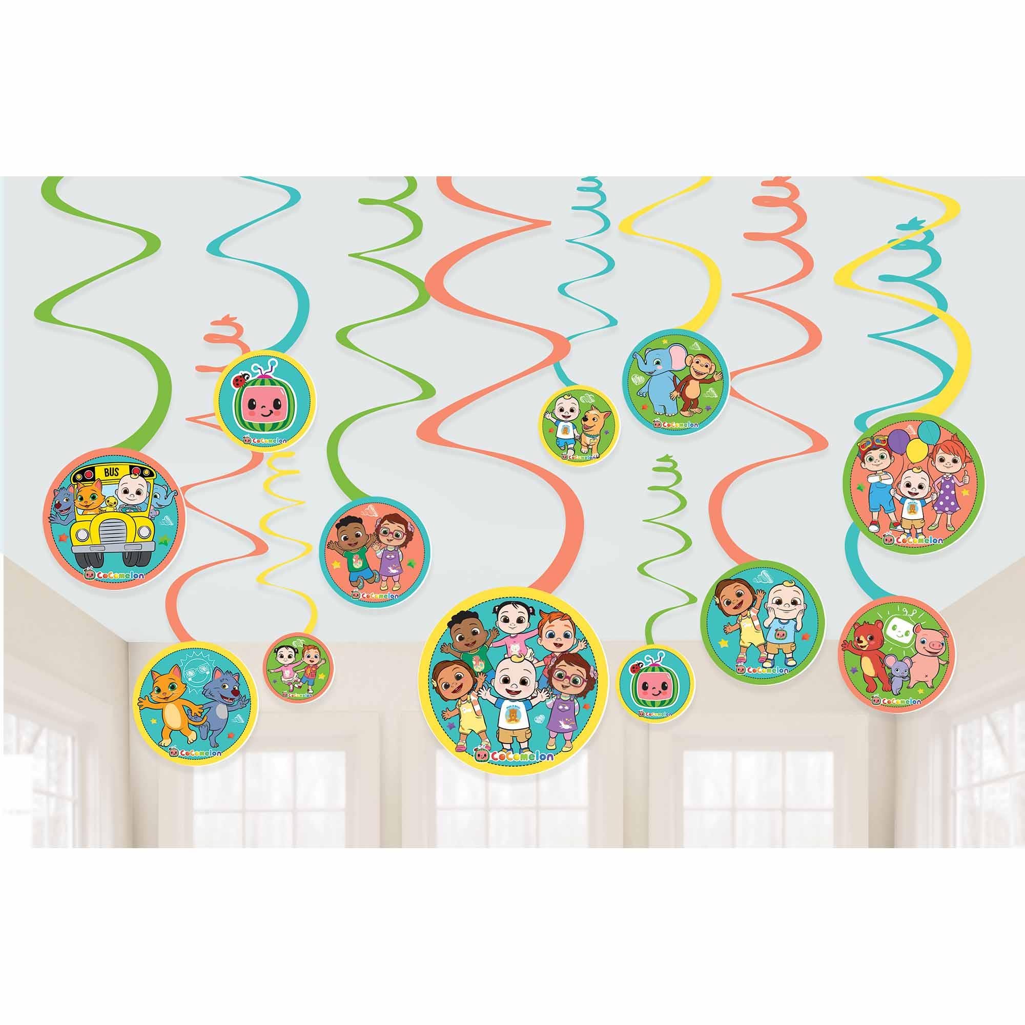 Cocomelon Spiral Decorations Value Pack of 12