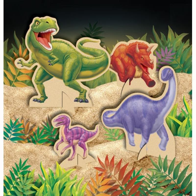 Dino Blast Centrepiece Stand-Up Cutouts Pack of 4