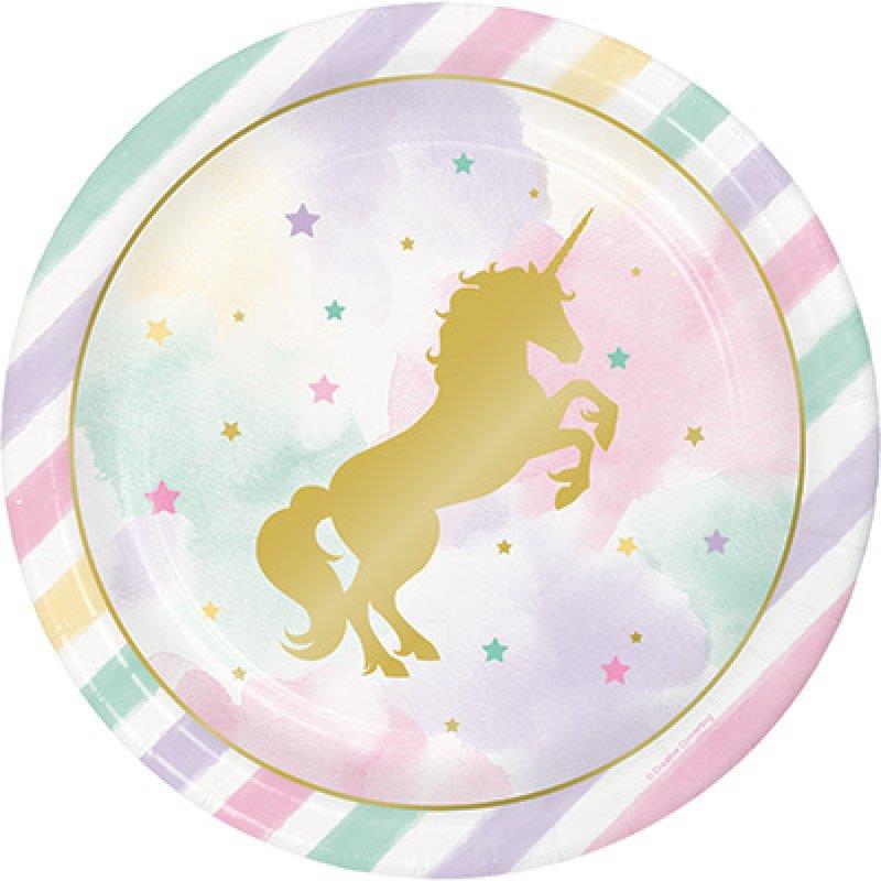 Unicorn Sparkle 22cm Paper Dinner Plates Pack of 8