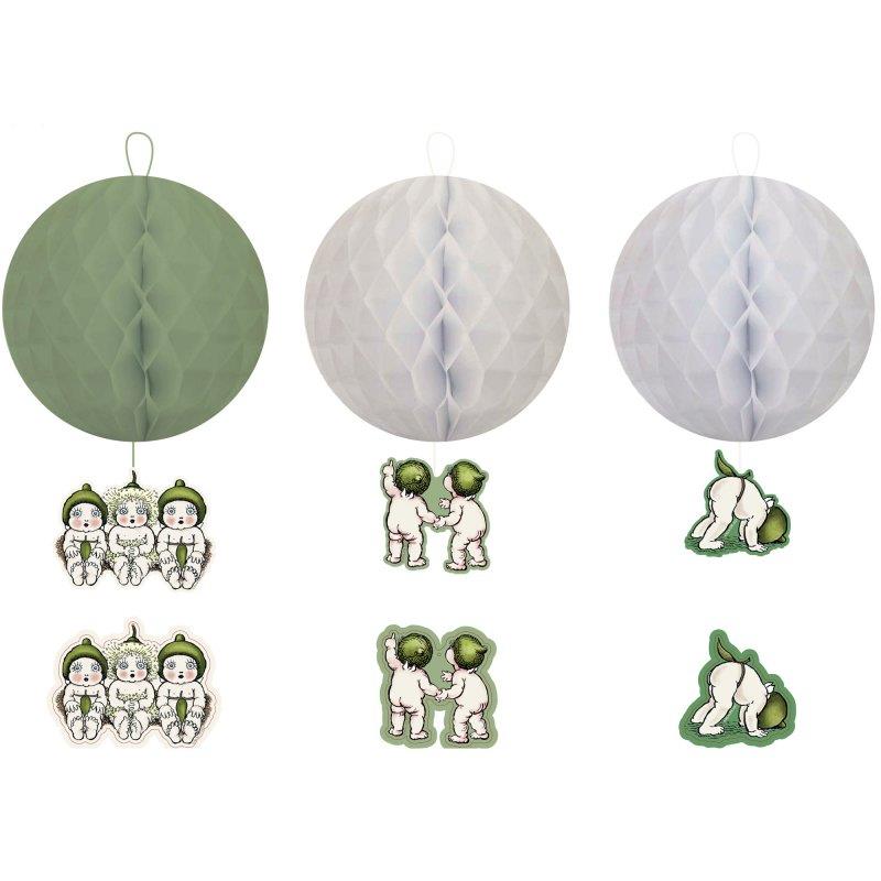 May Gibbs Snugglepot and Cuddlepie Honeycomb Hanging Decorations Pack of 3