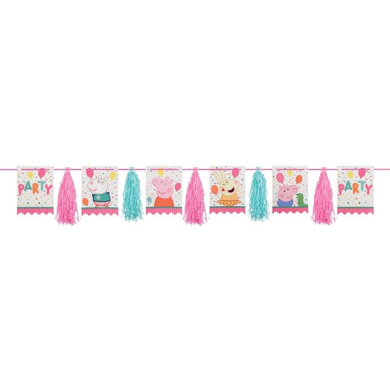 Peppa Pig Confetti Party Pennant Tassel Glitter Banner