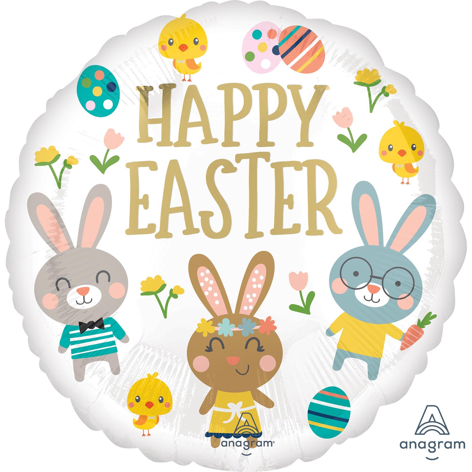 Happy Easter Garden Party 45cm Foil Balloon