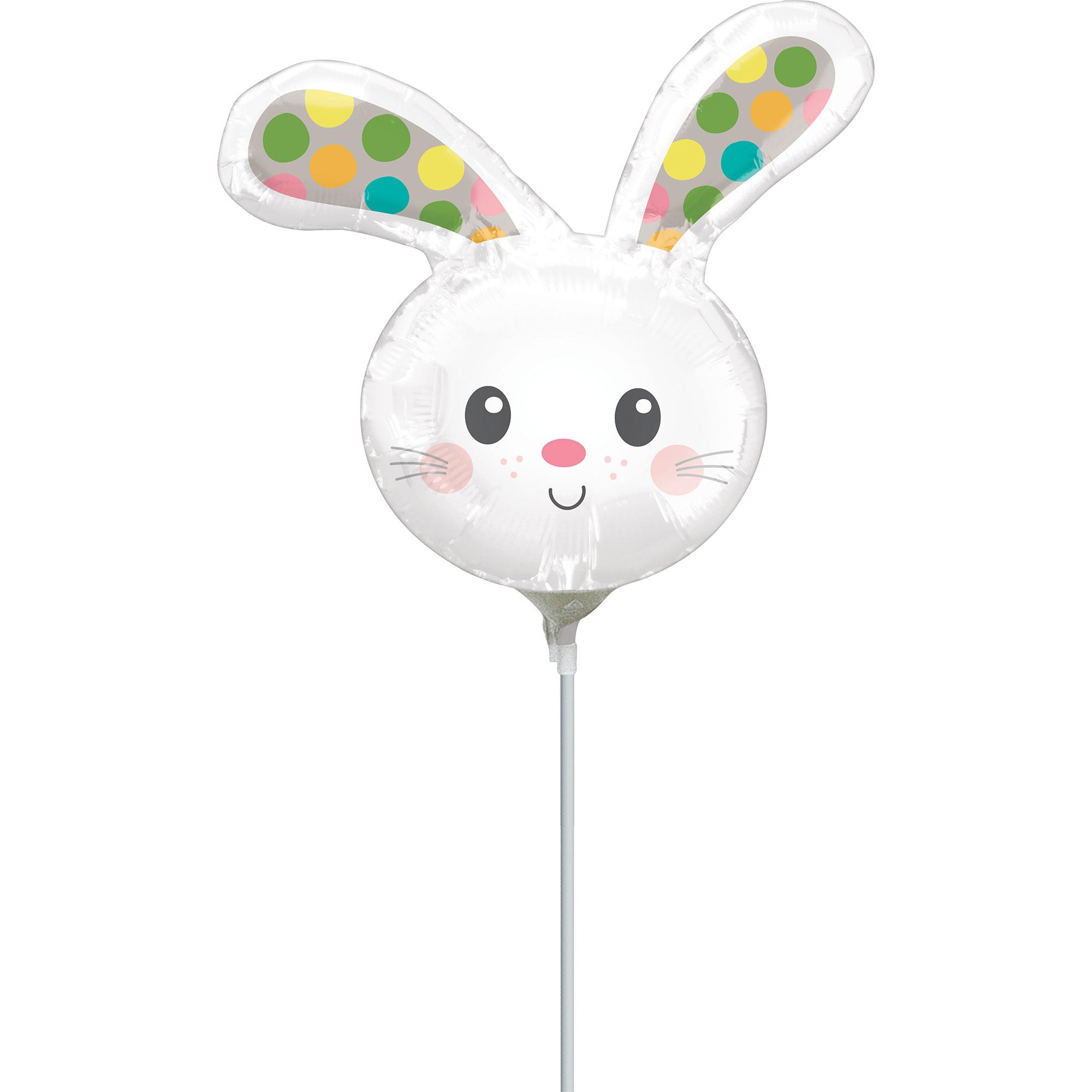 Mini Shape Spotted Easter Bunny Head Foil Balloon
