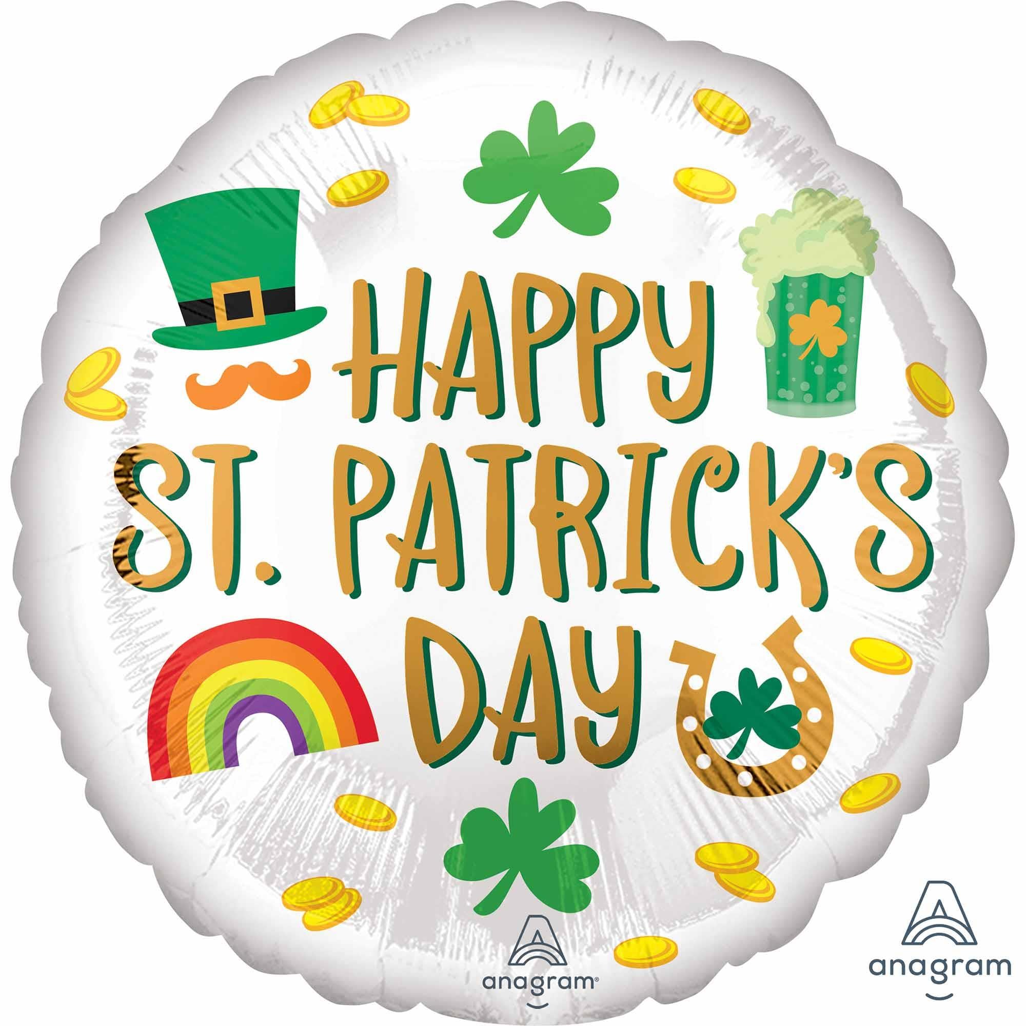 Happy St. Patrick's Day Icons 45cm Foil Balloon