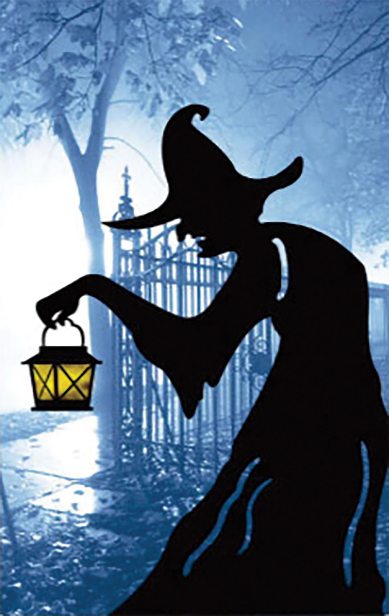 Witch With Lantern Door Curtain Halloween Decoration