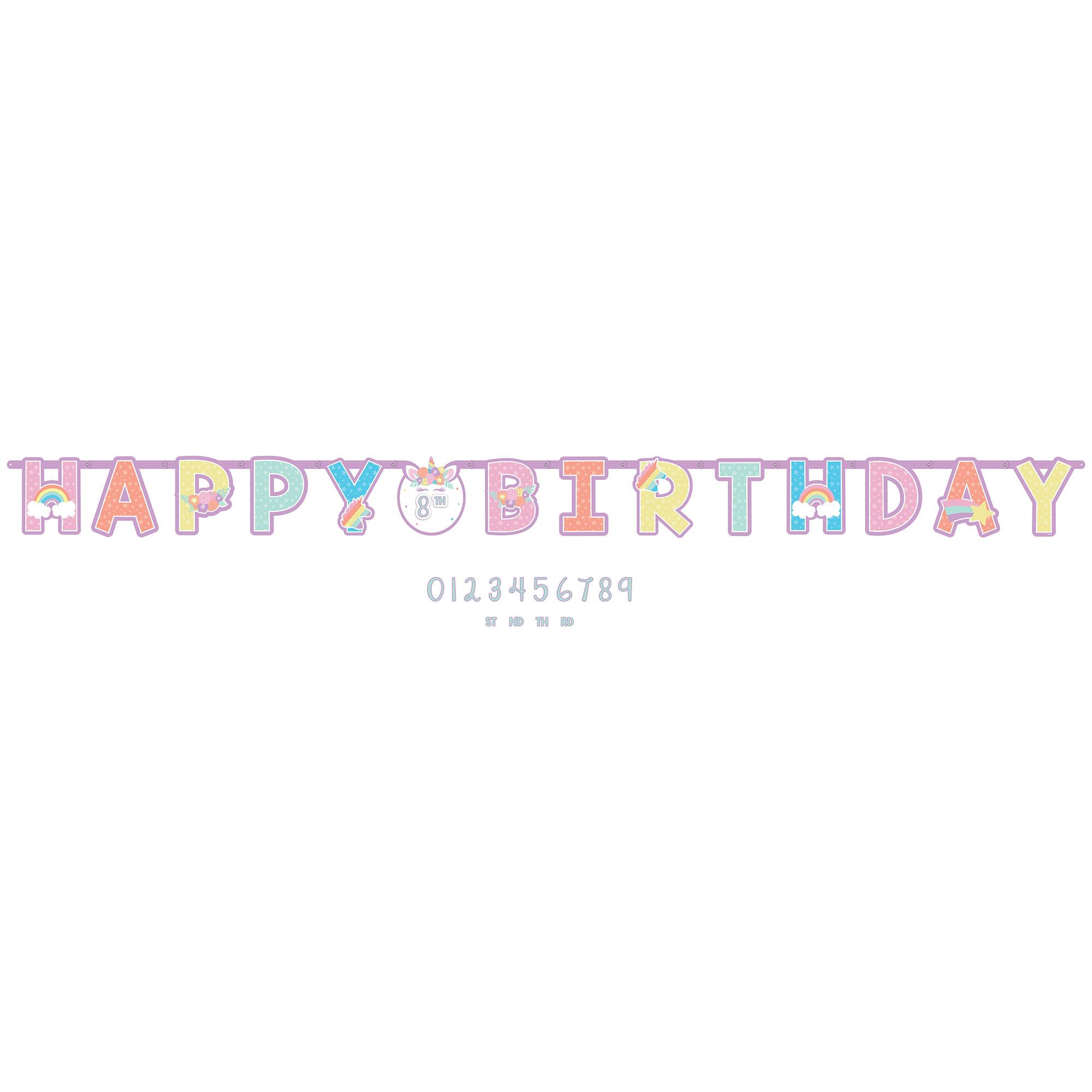 Unicorn Party Jumbo Add-an-Age Happy Birthday Letter Banner