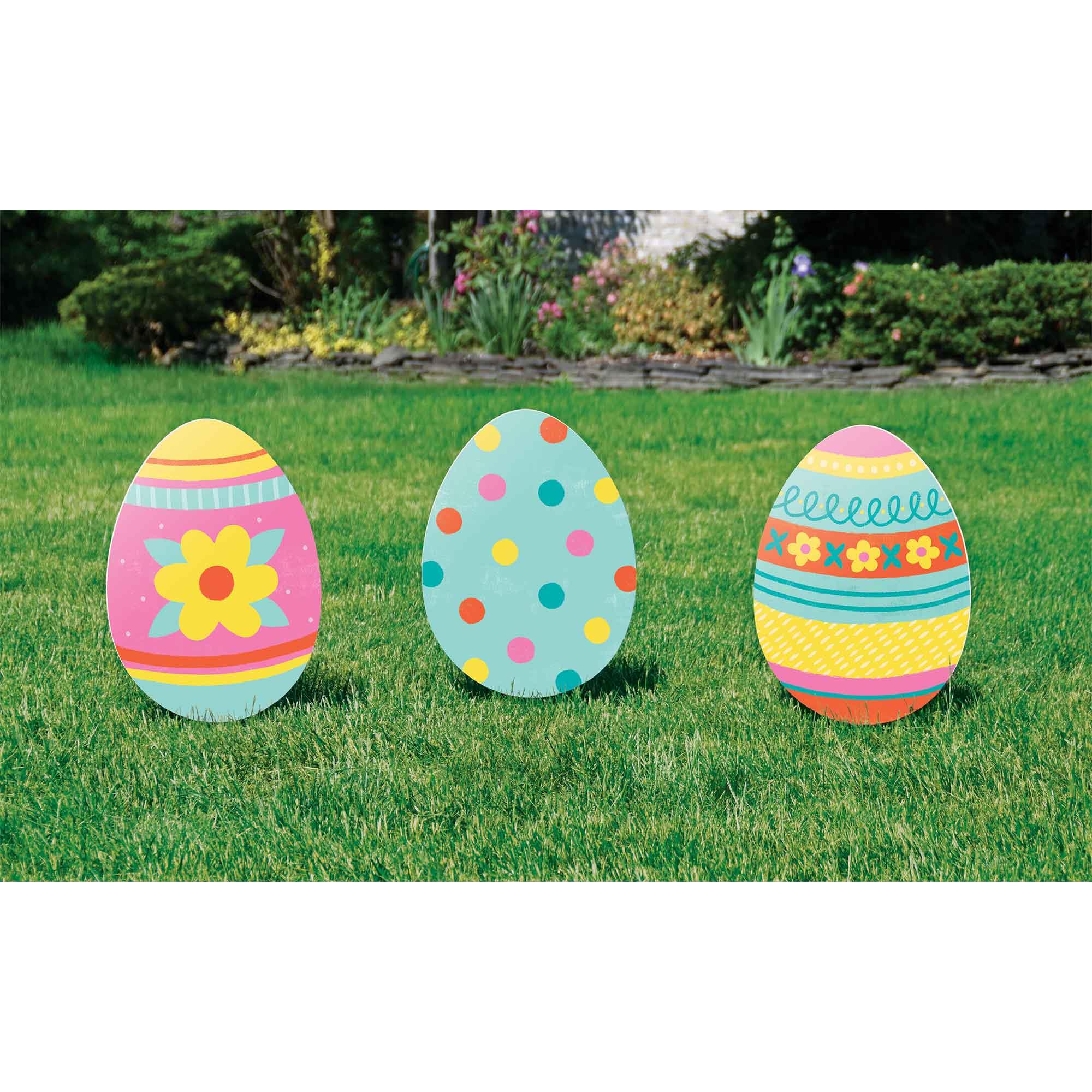 Easter Egg Yard Signs Pack of 3