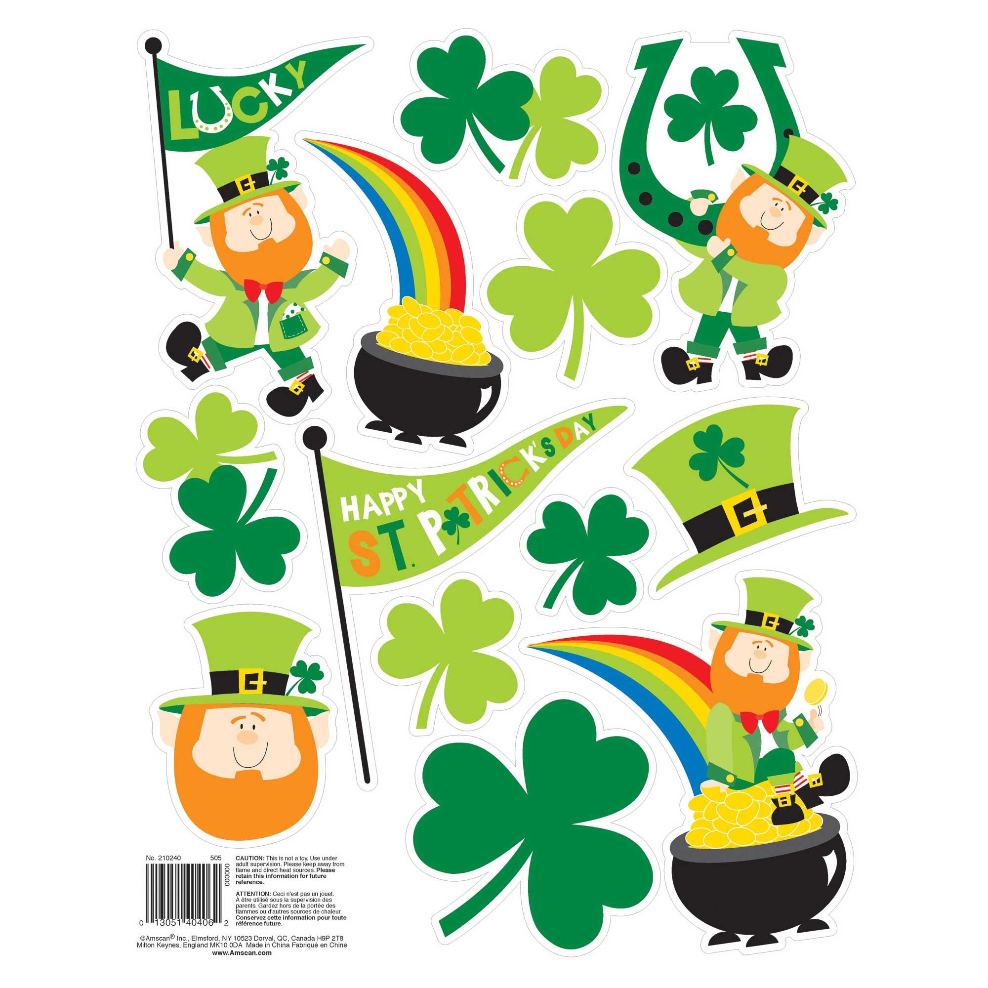 St. Patrick's Day Window Cling Decorations
