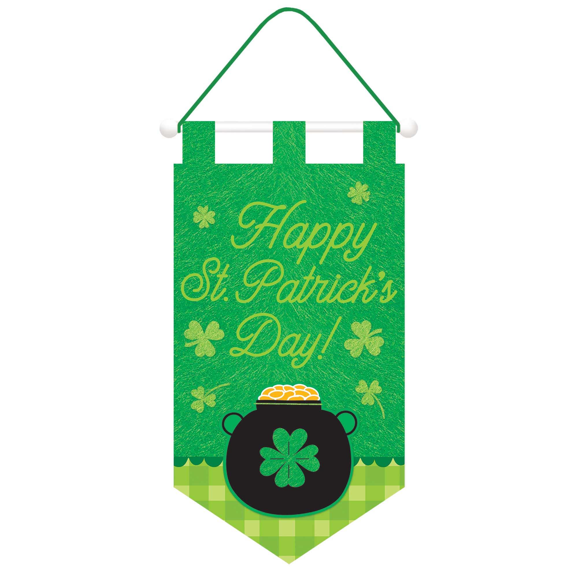 Happy St. Patrick's Day Felt Hanging Banner
