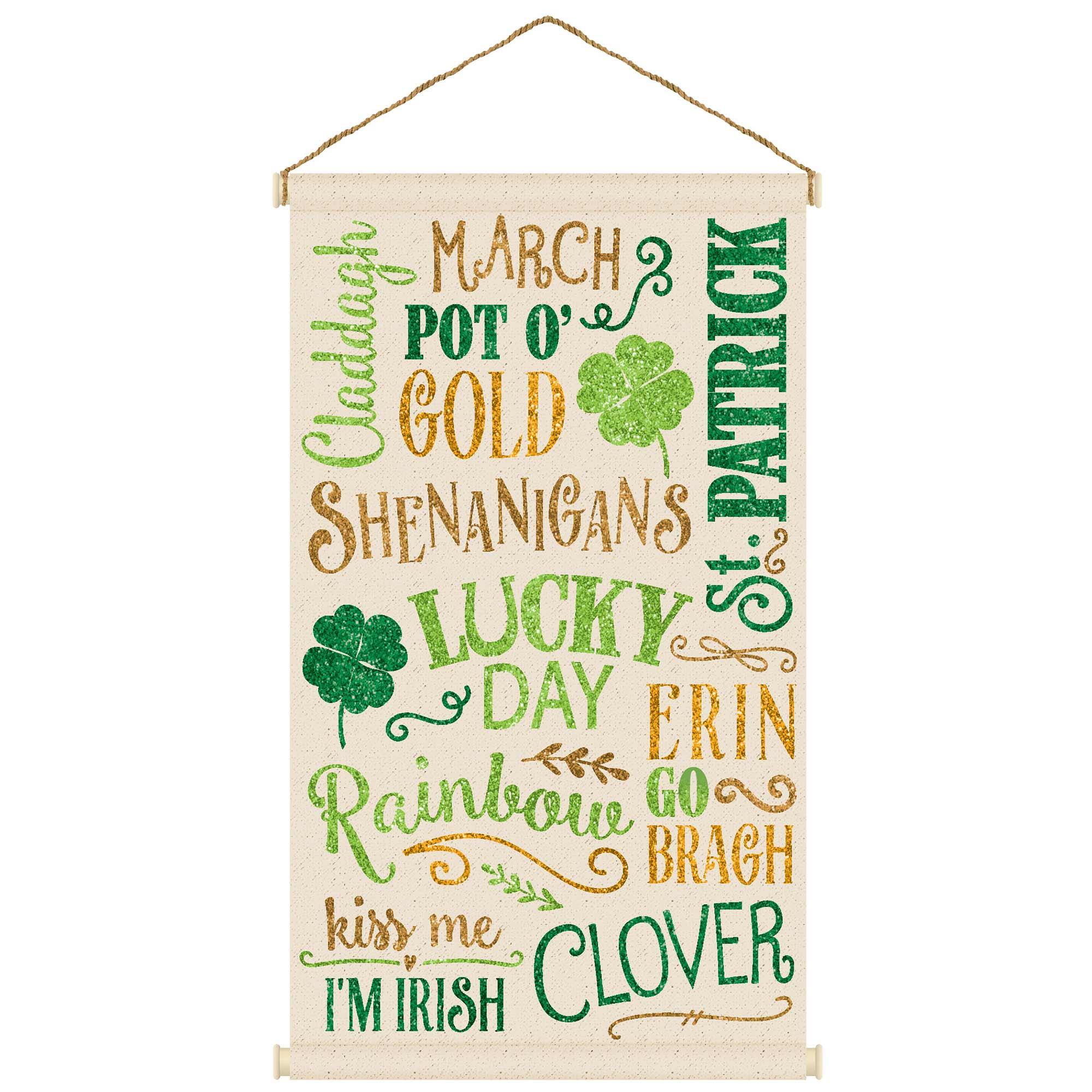 St. Patrick's Day Large Canvas Hanging Sign