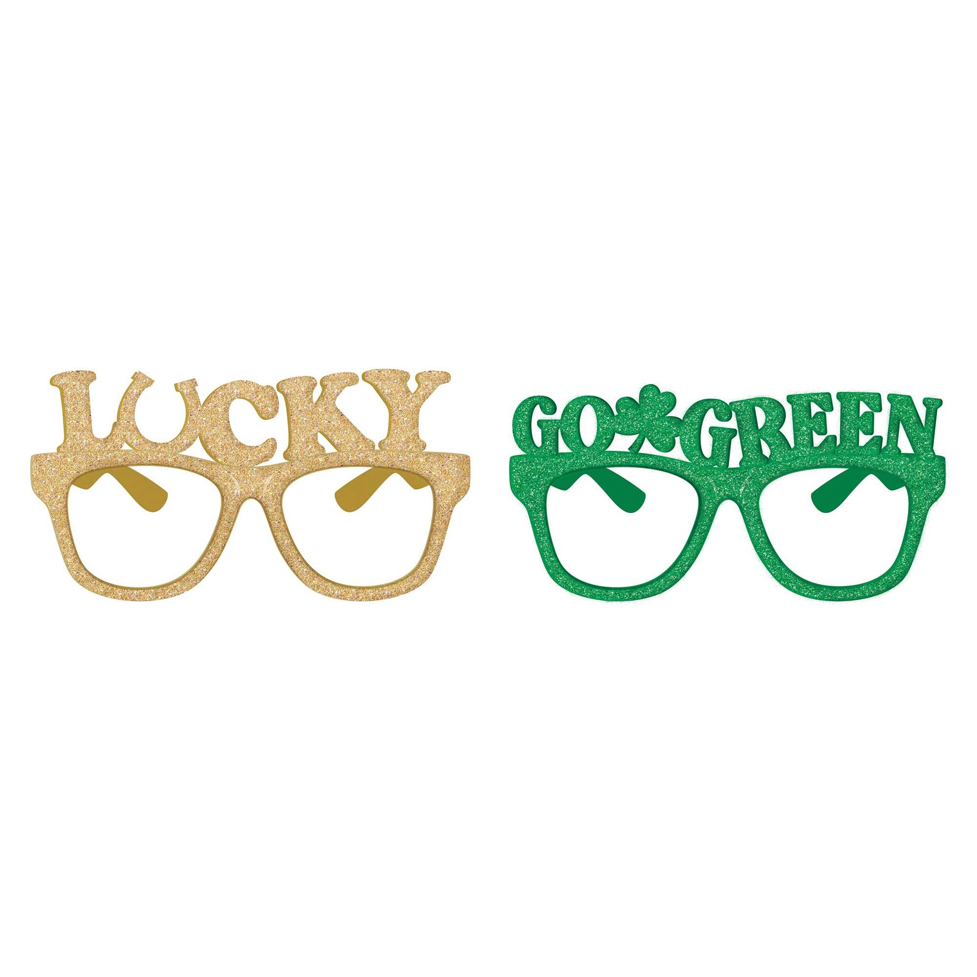 St. Patrick's Day Glitter Glasses Pack of 6