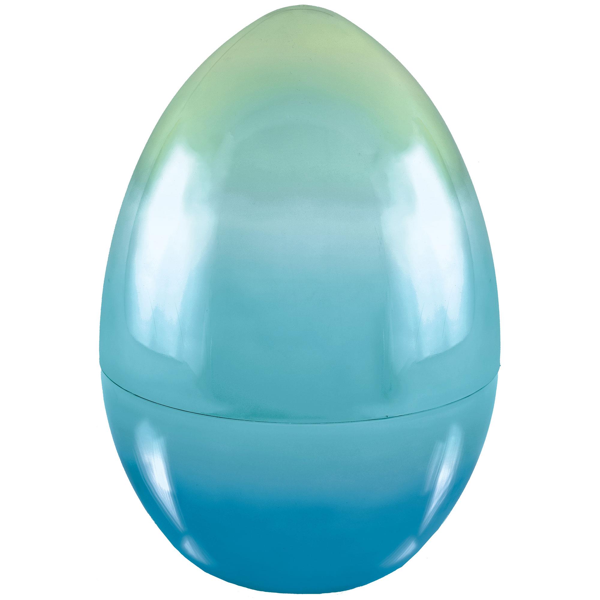 Easter Egg Jumbo Metallic Blue Plastic Fillable Favour