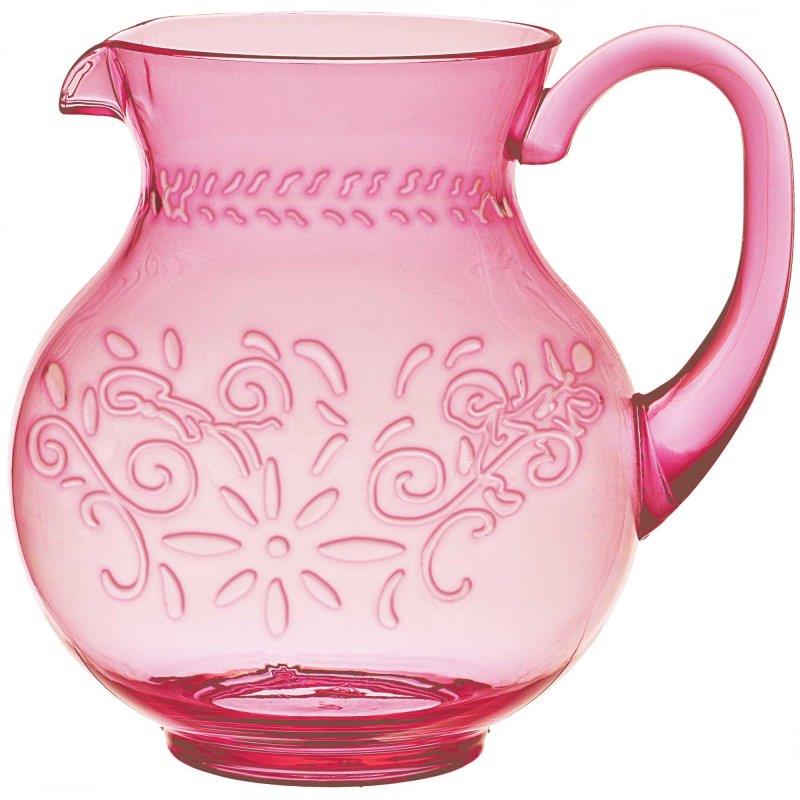 Boho Vibes Pink Floral Debossed Finish Pitcher Jug