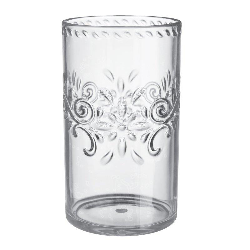 Boho Vibes Clear Floral Debossed Finish Highball Tumbler
