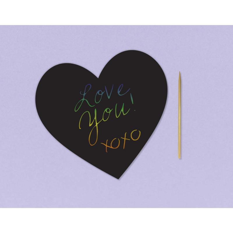 Scratch Art Black Hearts Value Pack of 24