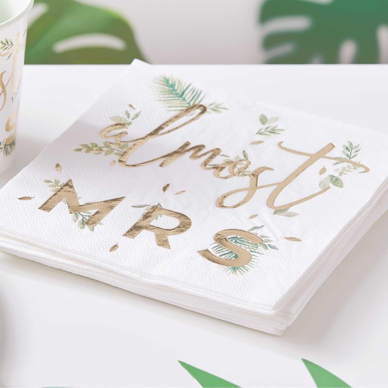 Botanical Hen Party Bridal Shower Napkins Pack of 16
