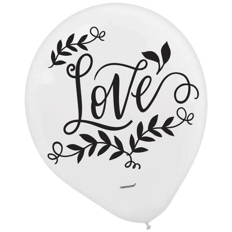 Love and Leaves Latex Balloons Pack of 15