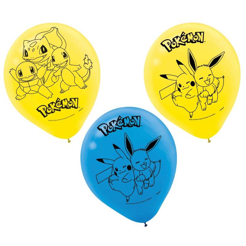Pokemon Classic Latex Balloons Pack of 6
