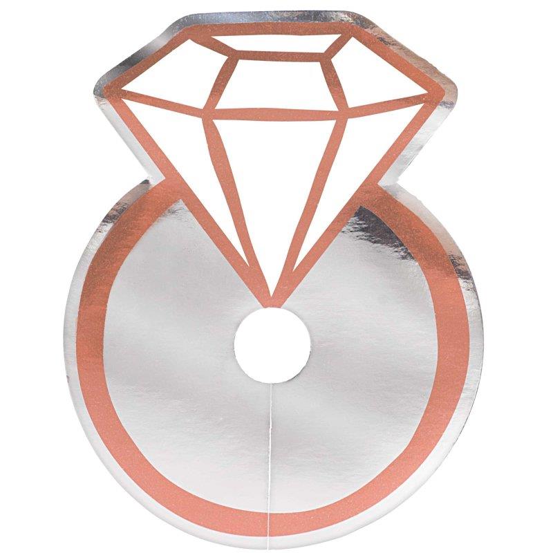 Navy Bride Diamond Ring Glass Tags Pack of 18