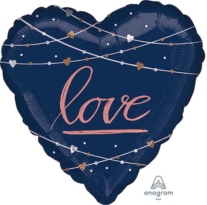 Jumbo Heart Navy Bride Love Foil Balloon