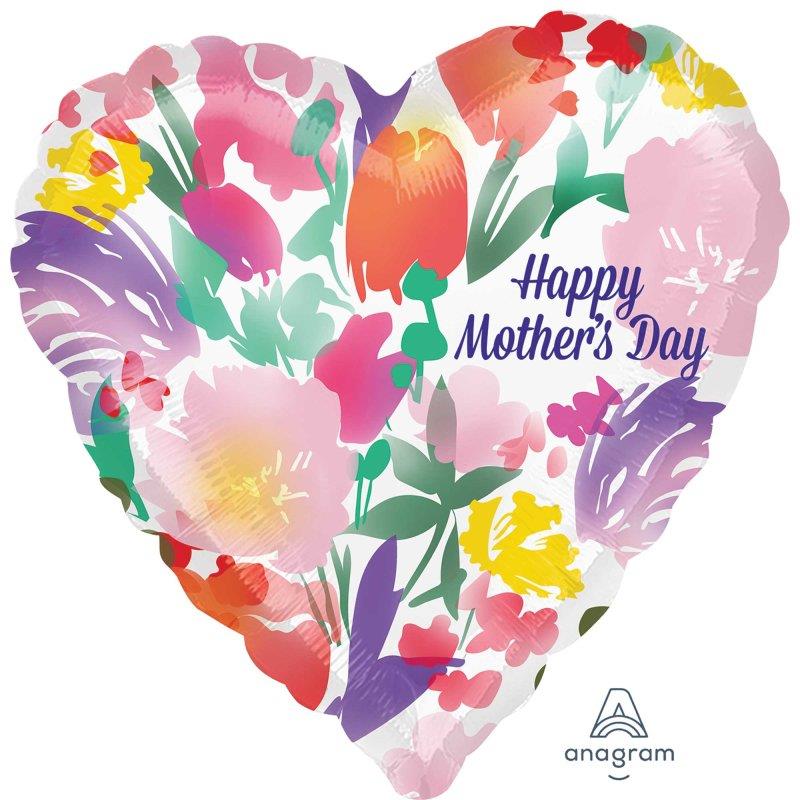 Jumbo Happy Mother's Day Watercolour Flowers Foil Balloon
