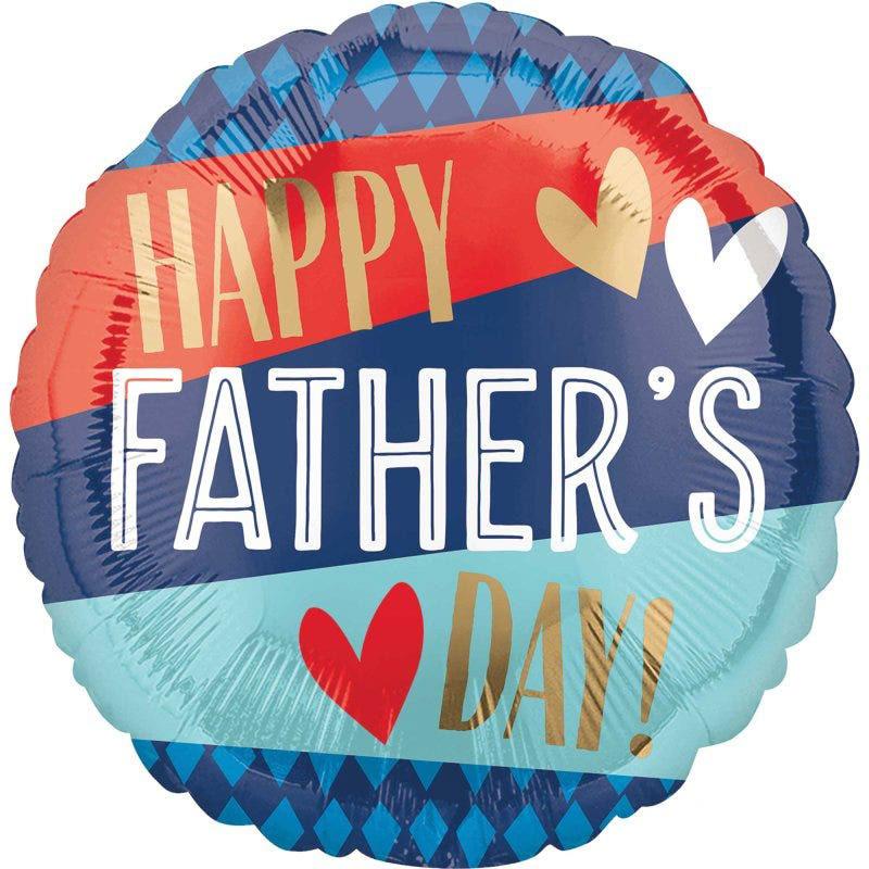 Happy Father's Day Stripes 45cm Foil Balloon