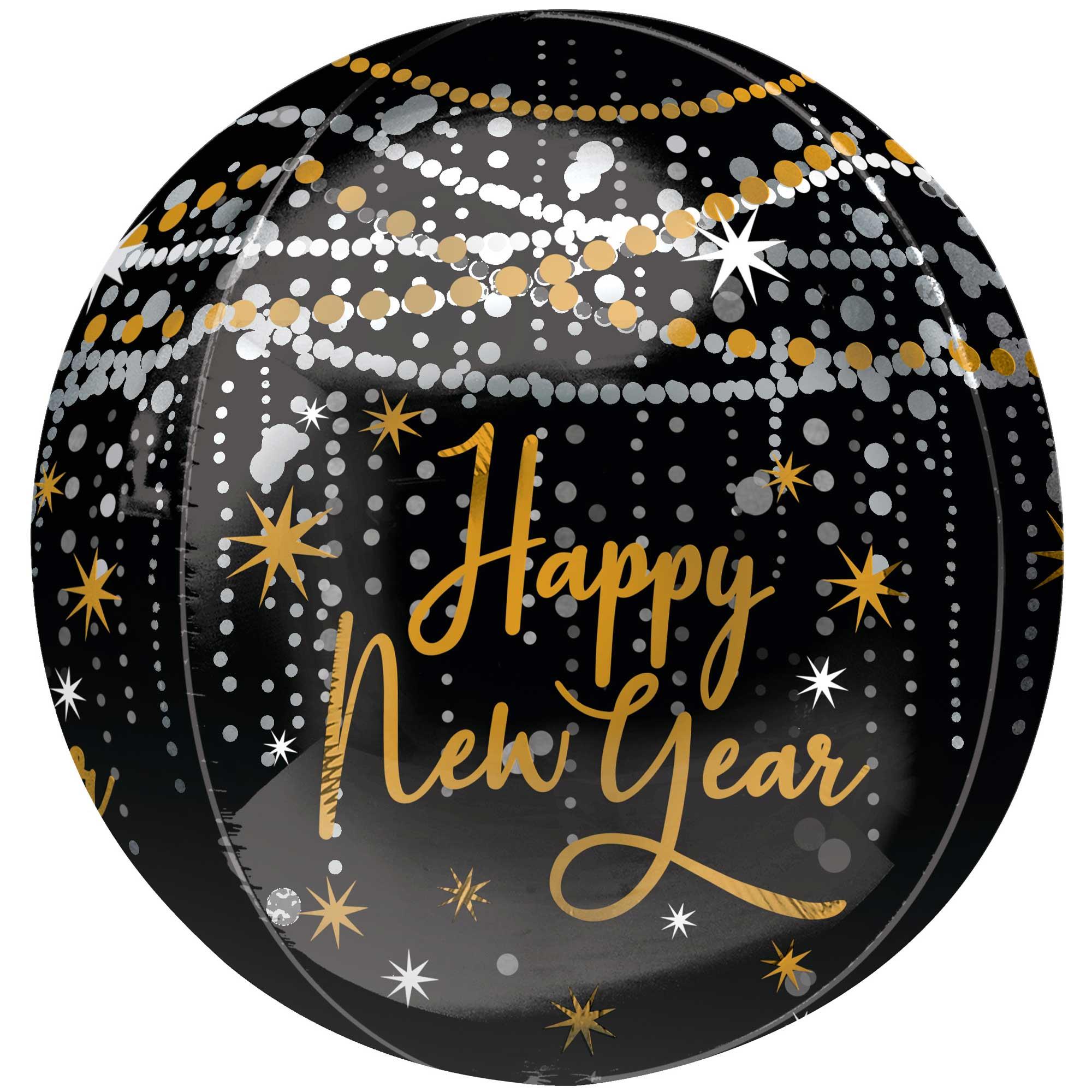 Orbz Happy New Year Midnight Hour Foil Balloon