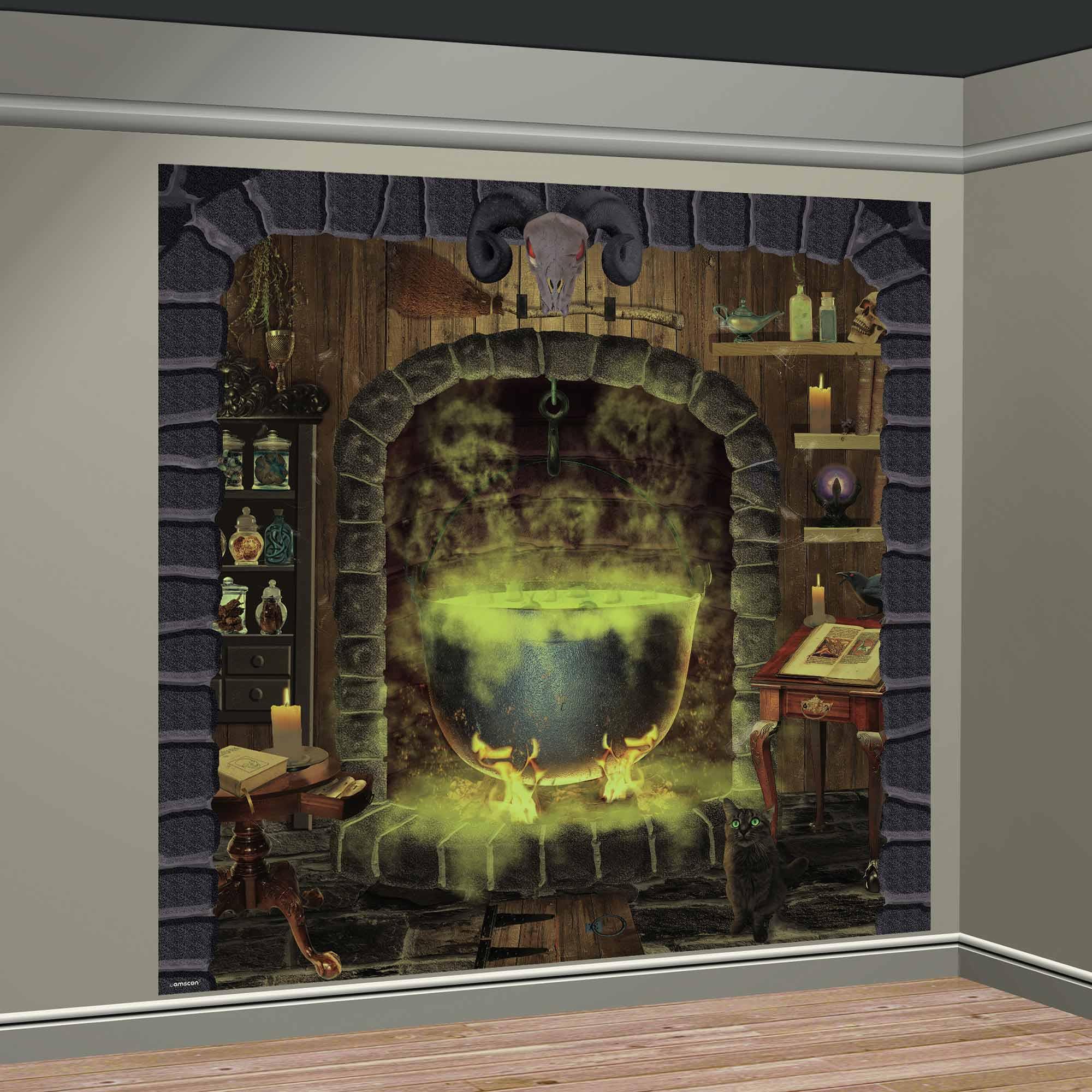 Witch's Kitchen Backdrop Scene Setter Halloween Decoration