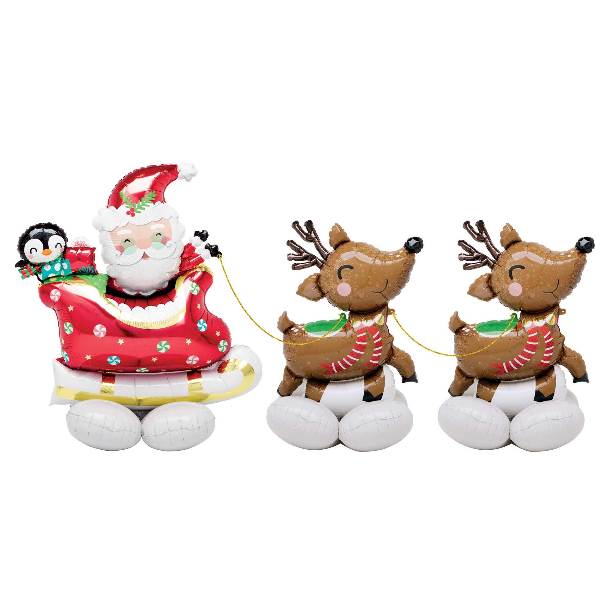 AirLoonz Santa Reindeer Foil Balloons Decor Kit