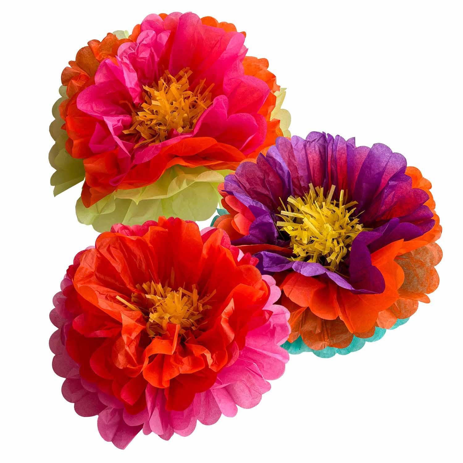Diwali Fluffy Flower Table Decorations Pack of 3